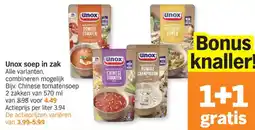 Albert Heijn Unox soep in zak aanbieding