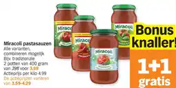 Albert Heijn Miracoli pastasauzen aanbieding