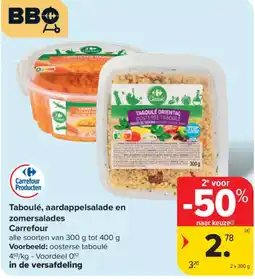 Carrefour Market Taboulé, aardappelsalade en zomersalades Carrefour aanbieding