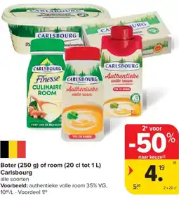 Carrefour Market Boter (250 g) of room (20 cl tot 1 L) Carlsbourg aanbieding