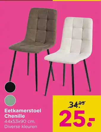 Xenos Eetkamerstoel Chenille aanbieding