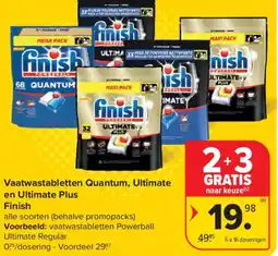Carrefour Market Vaatwastabletten Quantum, Ultimate en Ultimate Plus finish aanbieding