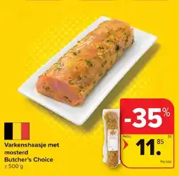 Carrefour Market Varkenshaasje met mosterd Butcher's Choice aanbieding