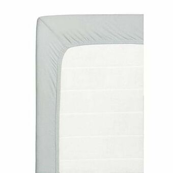 Leen Bakker Hoeslaken Jersey - grijs - 140x200 cm - Leen Bakker aanbieding