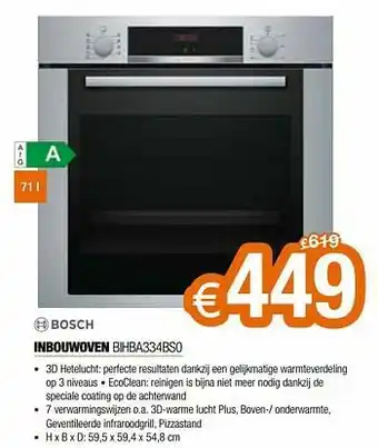 Expert Bosch inbouwoven bihba334bs0 aanbieding