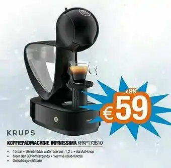 Krups koffiepadmachine infinissima krkp173b10