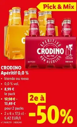 Lidl Crodino Apéritif 0,0% aanbieding