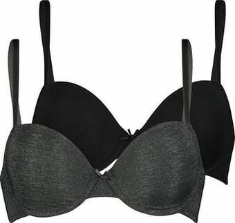 HEMA HEMA Voorgevormde Bh Met Beugel - 2 Stuks Grijsmelange (grijsmelange) aanbieding
