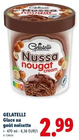 Lidl Gelatelli Glace au goût noisette aanbieding