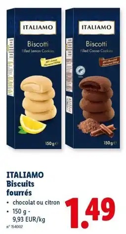 Lidl Italiamo Biscuits Fourrés aanbieding
