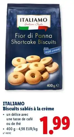 Lidl Italiamo Biscuits sablés à la crème aanbieding
