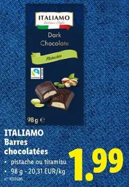 Lidl Italiamo Barres chocolatées aanbieding