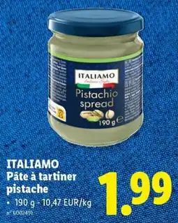 Lidl Italiamo Pâte à tartiner pistache aanbieding