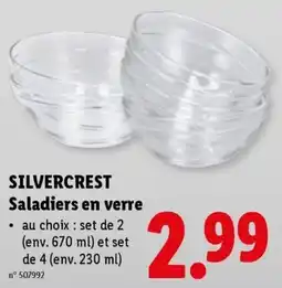 Lidl Silvercrest Saladiers en Verre aanbieding