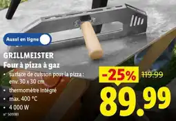 Lidl Grillmeister Four à Pizza à Gaz aanbieding
