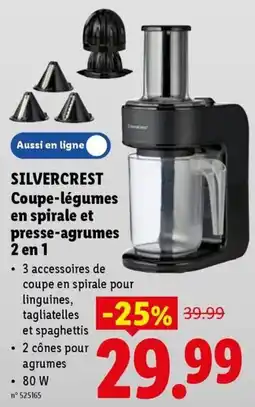 Lidl Silvercrest Coupe légumes en spirale et presse-agrumes 2 en 1 aanbieding