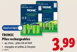 Lidl Tronic Piles Rechargeables aanbieding