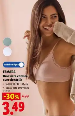 Lidl Esmara Brassière Côtelée Avec Dentelle aanbieding