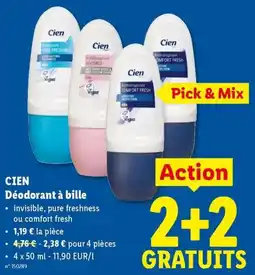 Lidl Cien Déodorant à bille aanbieding