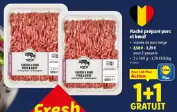 Lidl Haché Préparé Porc et Bœuf aanbieding