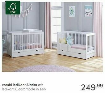 Baby & Tiener Combi ledikant alaska wit aanbieding