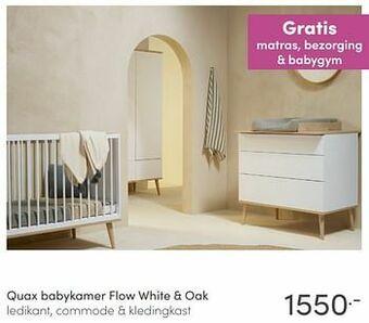 Baby & Tiener Quax babykamer flow white + oak aanbieding
