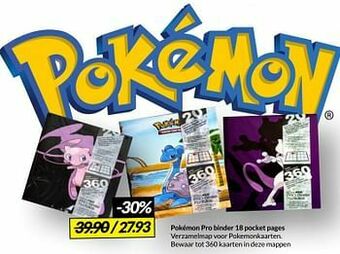 Boekenvoordeel Pokémon pro binder 18 pocket pages aanbieding