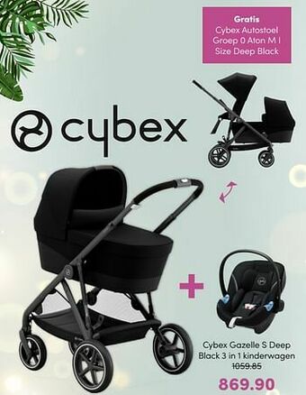 Baby & Tiener Cybex gazelle s deep black 3 in 1 kinderwagen aanbieding