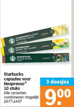 Albert Heijn Starbucks capsules voor Nespresso 10 stuks aanbieding