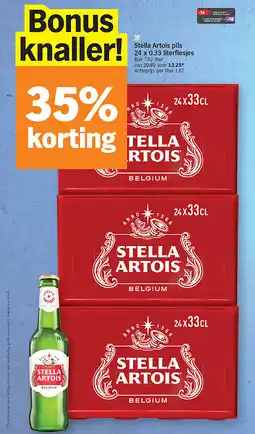 Albert Heijn Stella Artois pils 24 x 0.33 literflesjes aanbieding