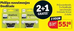 Kruidvat Philips navulmesjes OneBlade aanbieding
