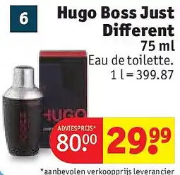 Kruidvat Hugo Boss Just Different aanbieding