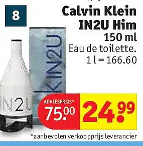 Kruidvat Calvin Klein IN2U Him aanbieding