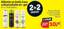 Kruidvat Gillette en Satin Care scheerschuim en -gel aanbieding