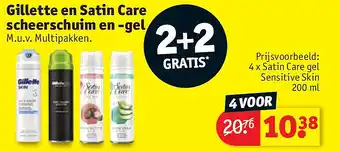 Kruidvat Gillette en Satin Care scheerschuim en -gel aanbieding