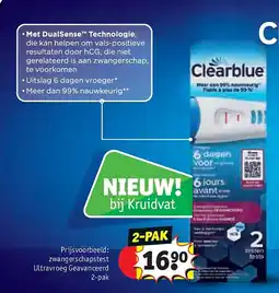 Kruidvat zwangerschapstest Ultravroeg Geavanceerd 2-pak aanbieding