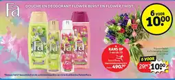 Kruidvat 6 x Fa deospray Flower Twist 150 ml aanbieding