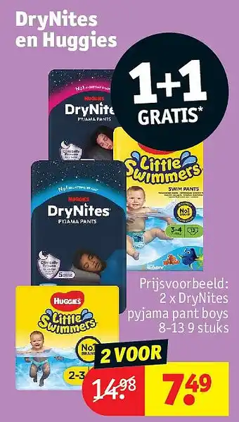 Kruidvat DryNites en Huggies aanbieding
