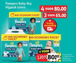 Kruidvat Pampers Baby-Dry bigpack luiers aanbieding