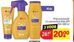 Kruidvat 3 x zonnemelk Kids SPF 50+ 200 ml aanbieding