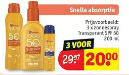 Kruidvat 3 x zonnespray Transparant SPF 50 200 ml aanbieding