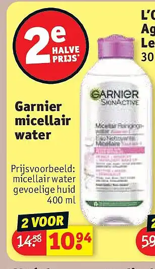 Kruidvat Garnier micellair water aanbieding