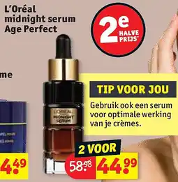 Kruidvat L’Oréal midnight serum Age Perfect aanbieding