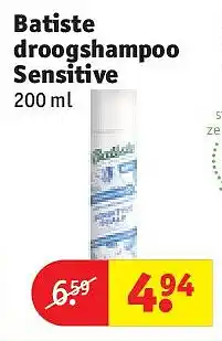 Kruidvat Batiste droogshampoo Sensitive aanbieding