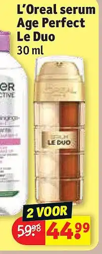 Kruidvat L’Oreal serum Age Perfect Le Duo aanbieding