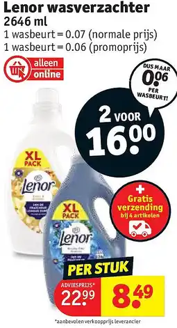 Kruidvat Lenor wasverzachter aanbieding