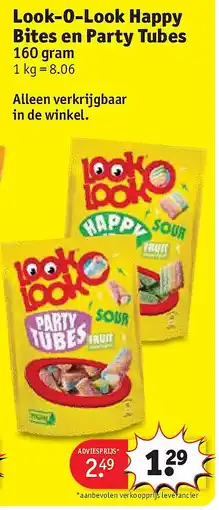 Kruidvat Look-O-Look Happy Bites en Party Tubes aanbieding