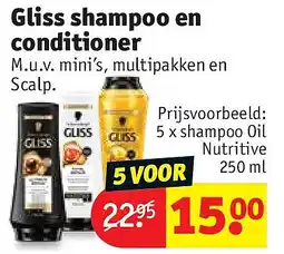Kruidvat Gliss shampoo en conditioner aanbieding