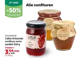 AVEVE Callas Artisanale confituur extra aardbei 218 g aanbieding
