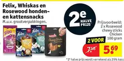 Kruidvat Felix, Whiskas en Rosewood hondenen kattensnacks aanbieding